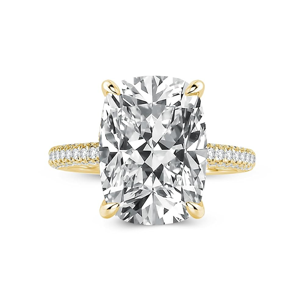 4CT/7CT Elongated Cushion Cut Promise Ring for Women, Simulated Diamond Ring, 925 Sterling Silver... | Amazon (US)