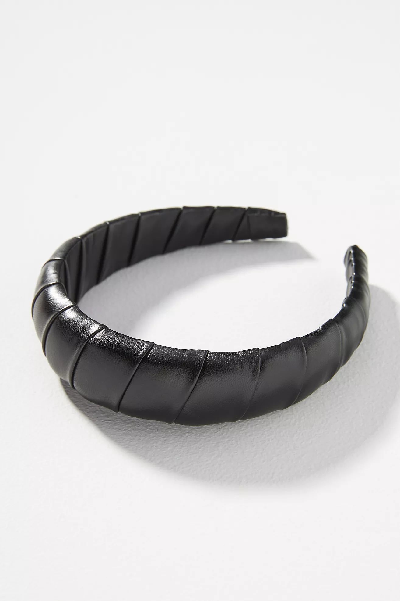 Faux Leather-Wrapped Puffy Headband | Anthropologie (US)