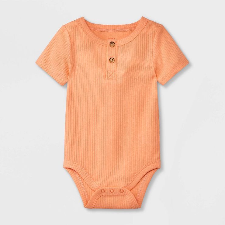 Baby Ribbed Henley Short Sleeve Bodysuit - Cat & Jack™ | Target