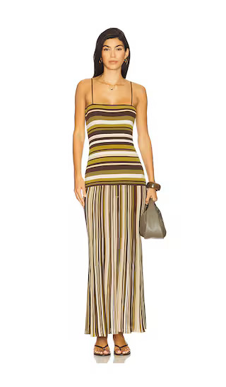 Essenia Knit Dress in Espresso Pine Stripe | Revolve Clothing (Global)