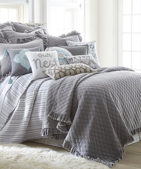 Gray Windowpane Quilt Set | Zulily