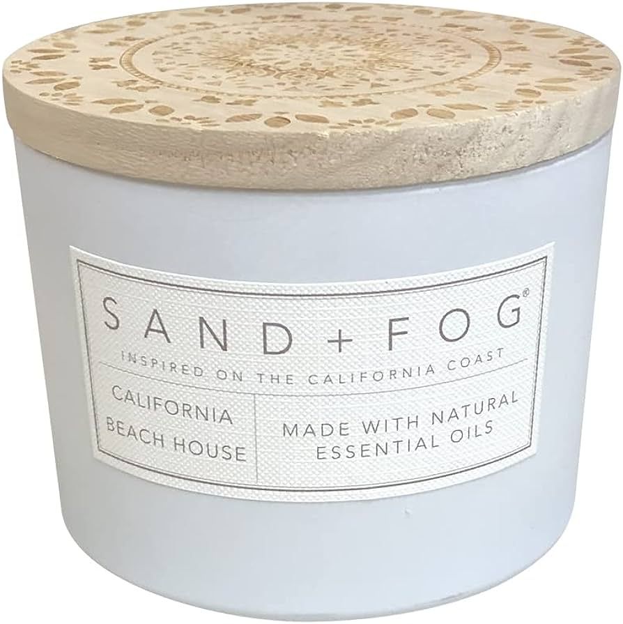 Sand + Fog Scented Candle - California Beach House – Additional Scents and Sizes – 100% Cotto... | Amazon (US)