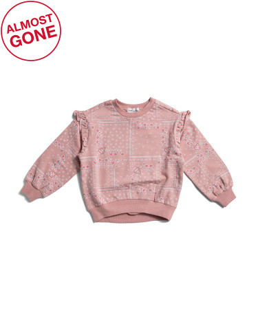 Girls Bandana Print Sweatshirt | TJ Maxx