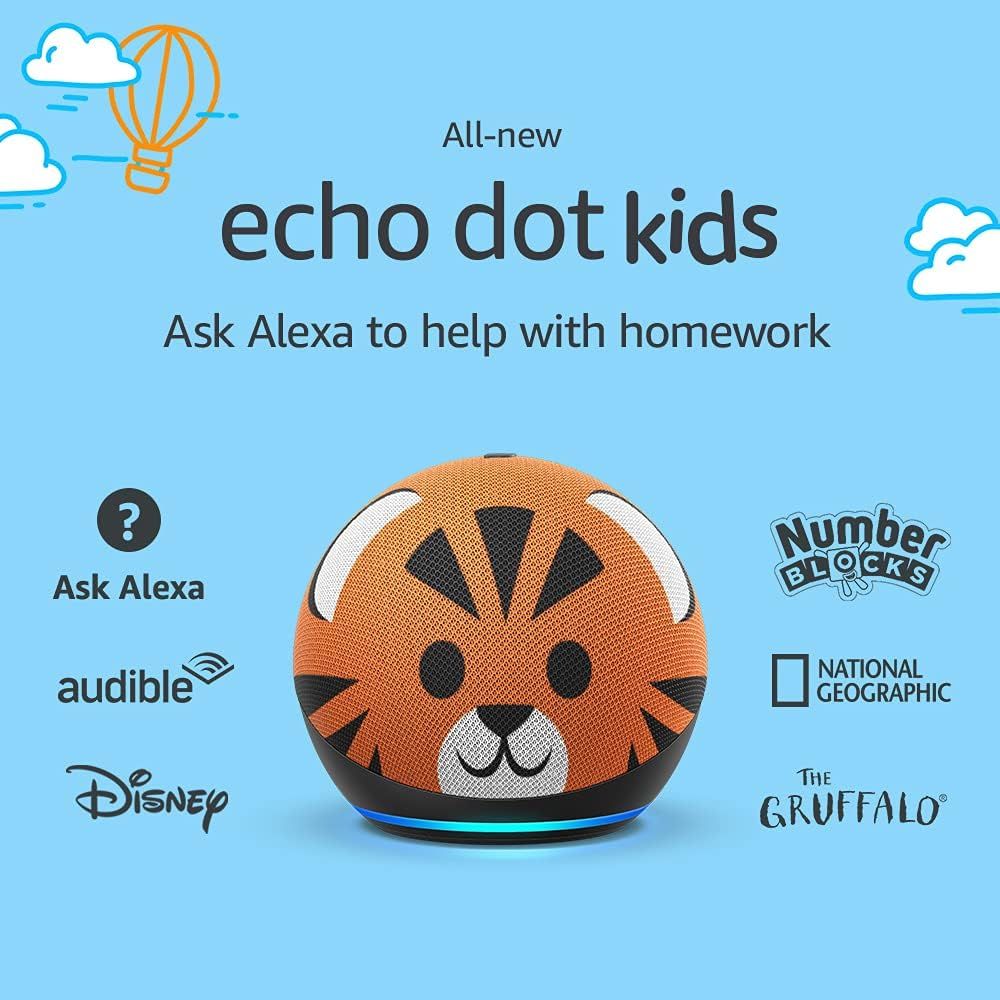 All-new Echo Dot (4th generation) Kids | Designed for children, with parental controls | Tiger | Amazon (UK)
