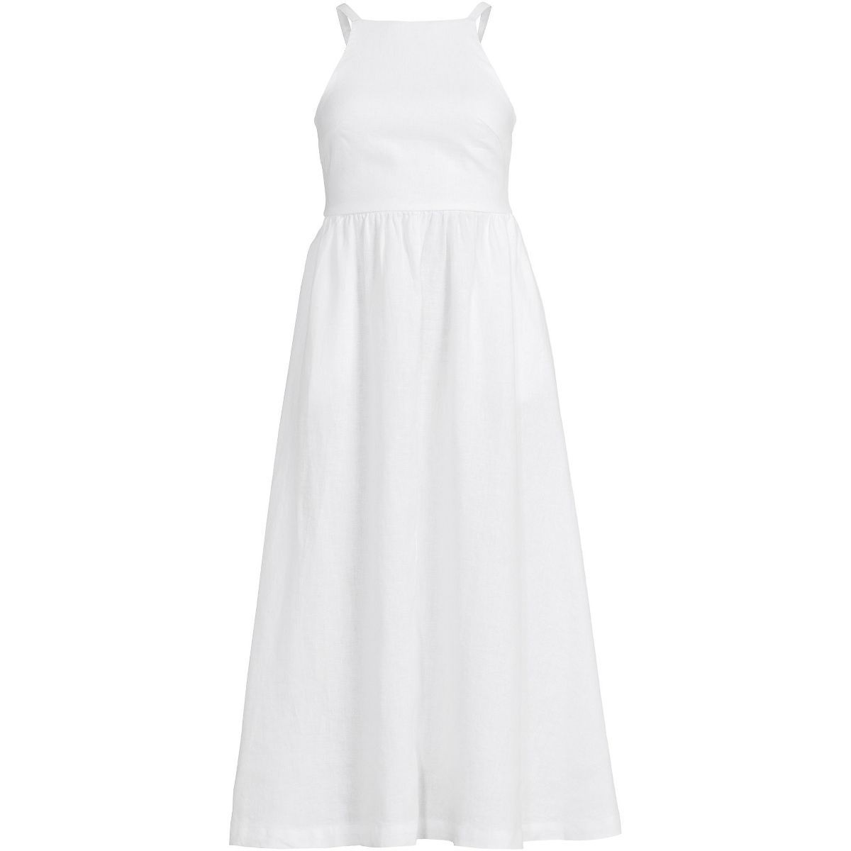 Women's Linen Sleeveless Halter High Neck Midi Dress | Target
