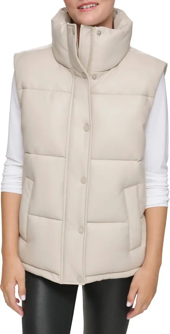 Faux Leather Puffer Vest | Nordstrom