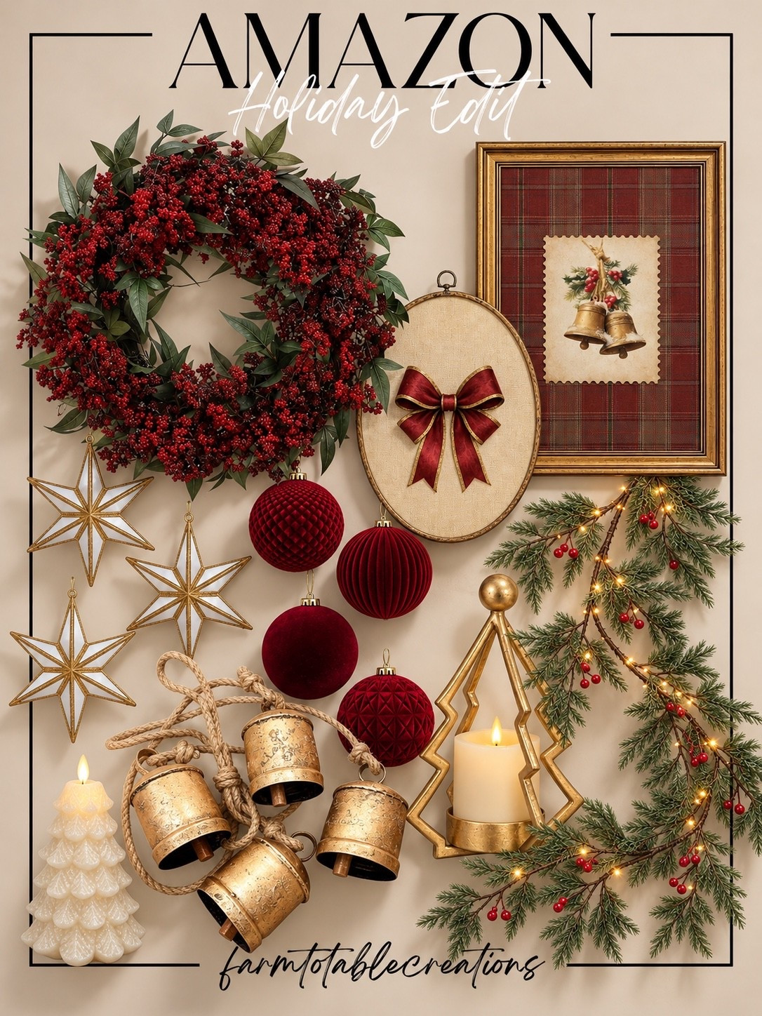 AMAZON HOLIDAY HOME EDIT 🎄
The prettiest Christmas finds for creating a warm, cozy, and timeless holiday home! ❤️ From rich burgundy ornaments and vintage-inspired bells to festive greenery, beautiful artwork, and glowing candlelight, these Amazon favorites are perfect for adding a little holiday magic to every corner!

#LTKHoliday #LTKHome #LTKSeasonal #AmazonHome #ChristmasDecor #HolidayDecor #ChristmasHome #HolidayHomeDecor