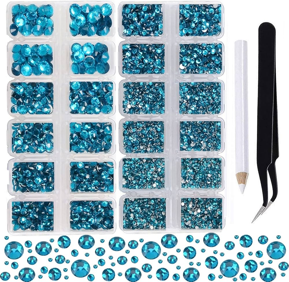 2-Box Massive Beads 8000pcs 6Sizes Nail Art Flatback Glasses Rhinestones Crystal for DIY Project ... | Amazon (US)