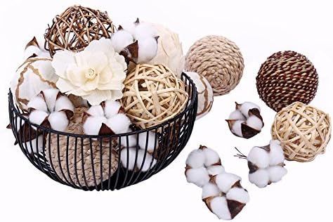 Rattan Ball, Bag of Assorted Decorative Spherical Natural Wicker Rattan and Cotton Bowl and Vase ... | Amazon (US)