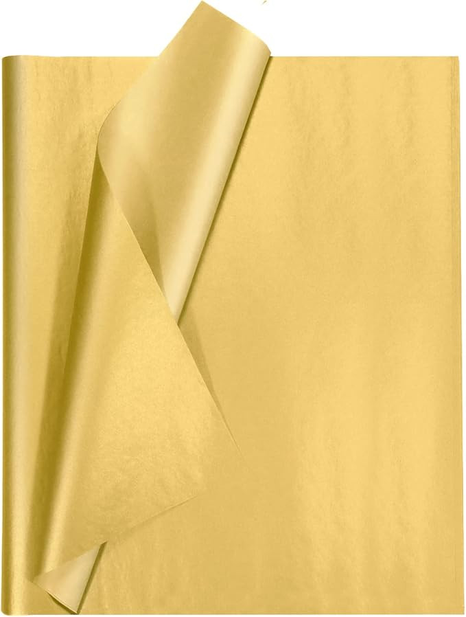 Gold Tissue Paper for Packaging Undemouc 105 Sheets of Gold Wrapping Tissue Paper Bulk for DIY Ar... | Amazon (US)