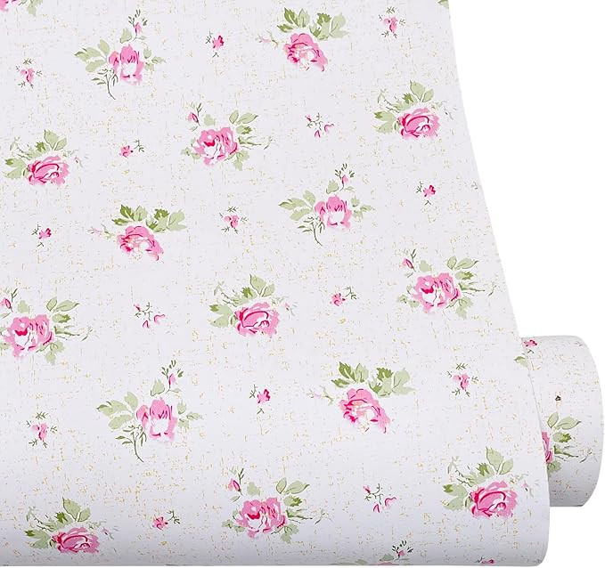 SimpleLife4U Pink Rose Furniture Protect Paper Removable Shelf Liner for Kitchen Cabinet Dresser ... | Amazon (US)