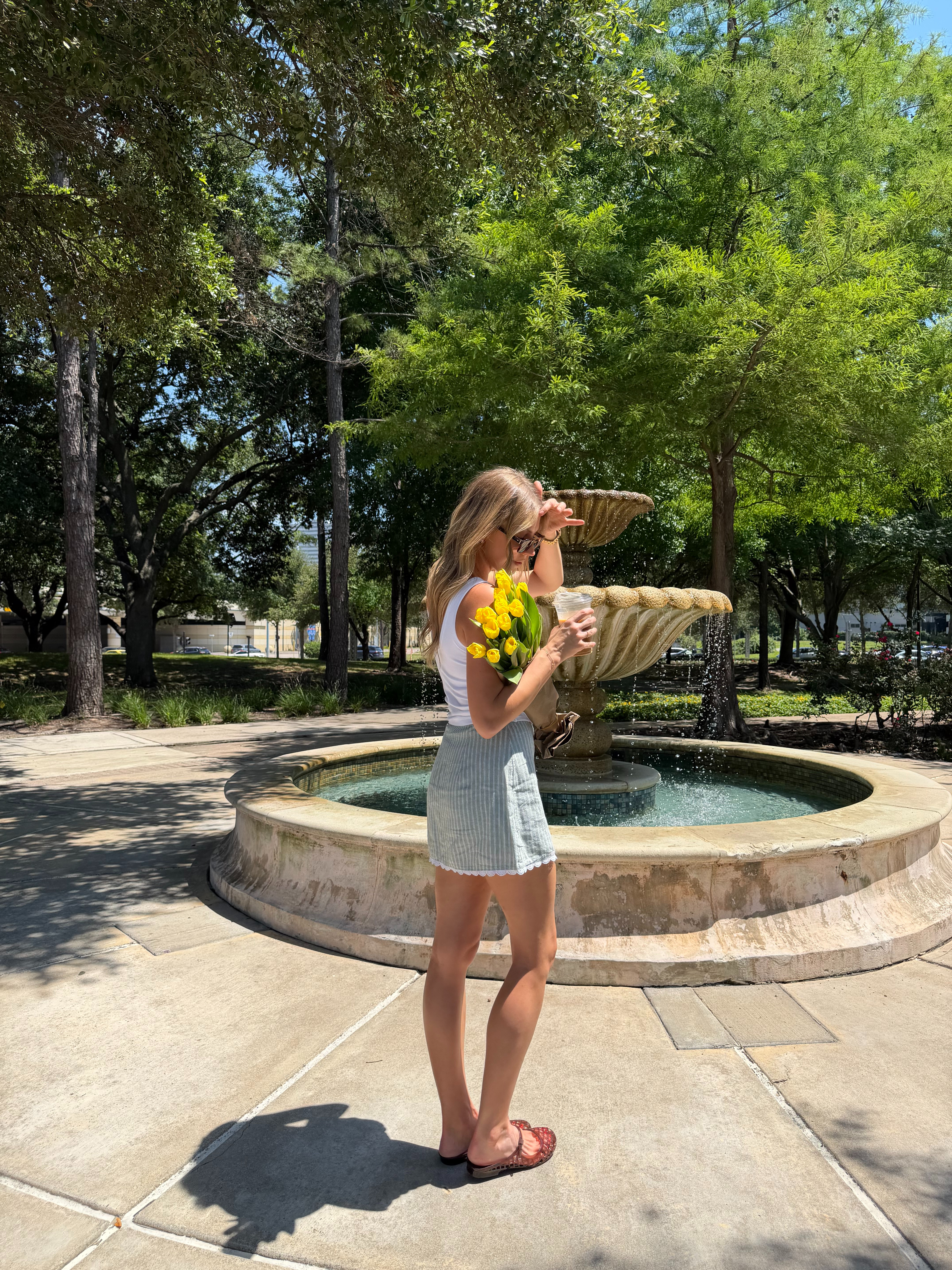 Casual, but cute summer outfit!! S in tank (has built in bra) + S in green skort  

 #LTKootd