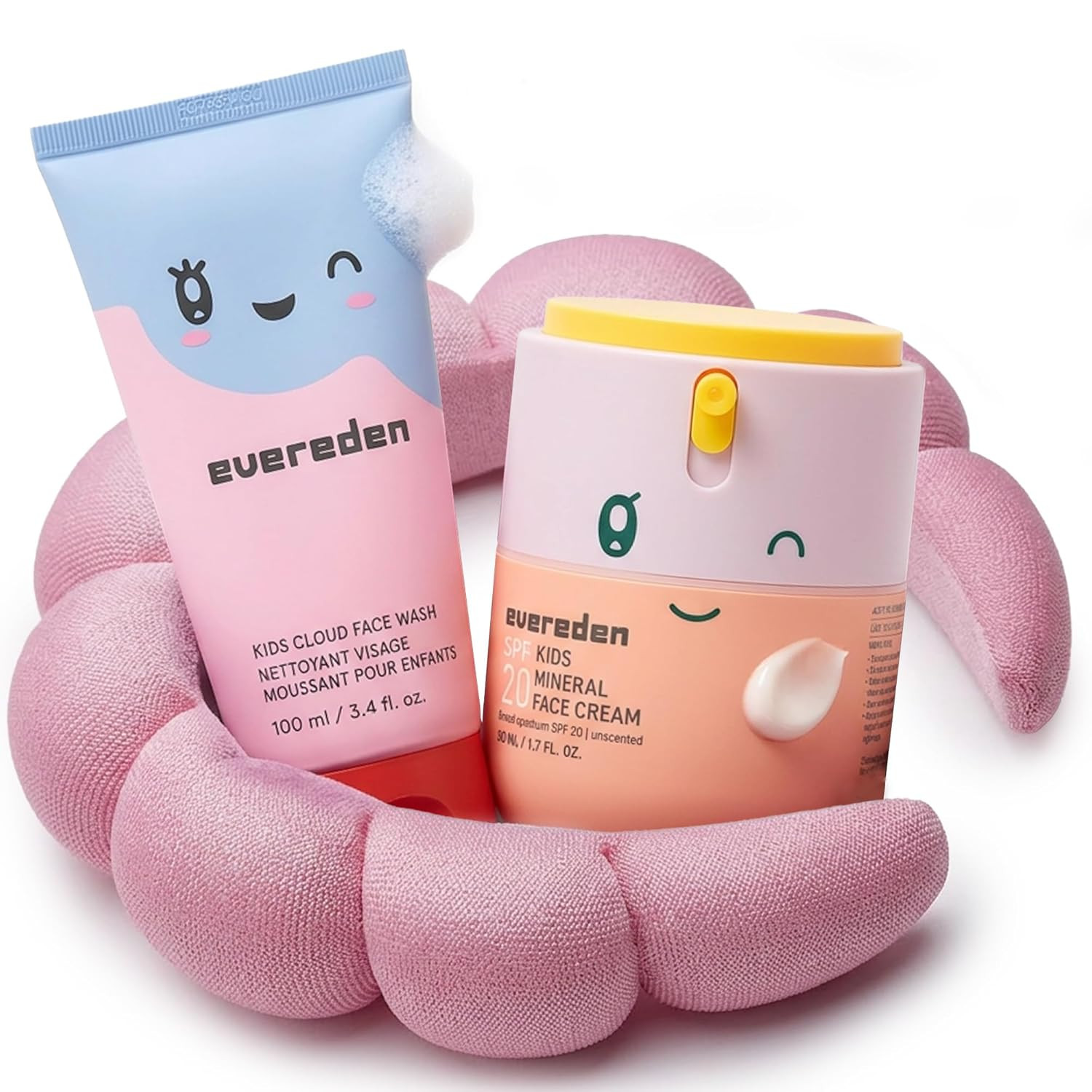 Evereden Kids Face Wash & Mineral SPF 20 Cream Set, Safe for Sensitive Skin | Amazon (US)