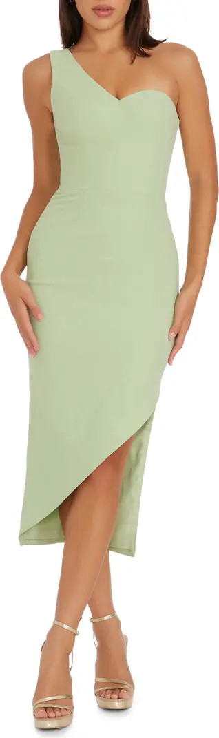 Dress the Population Magnolia One-Shoulder Asymmetric Body-Con Midi Dress | Nordstrom | Nordstrom