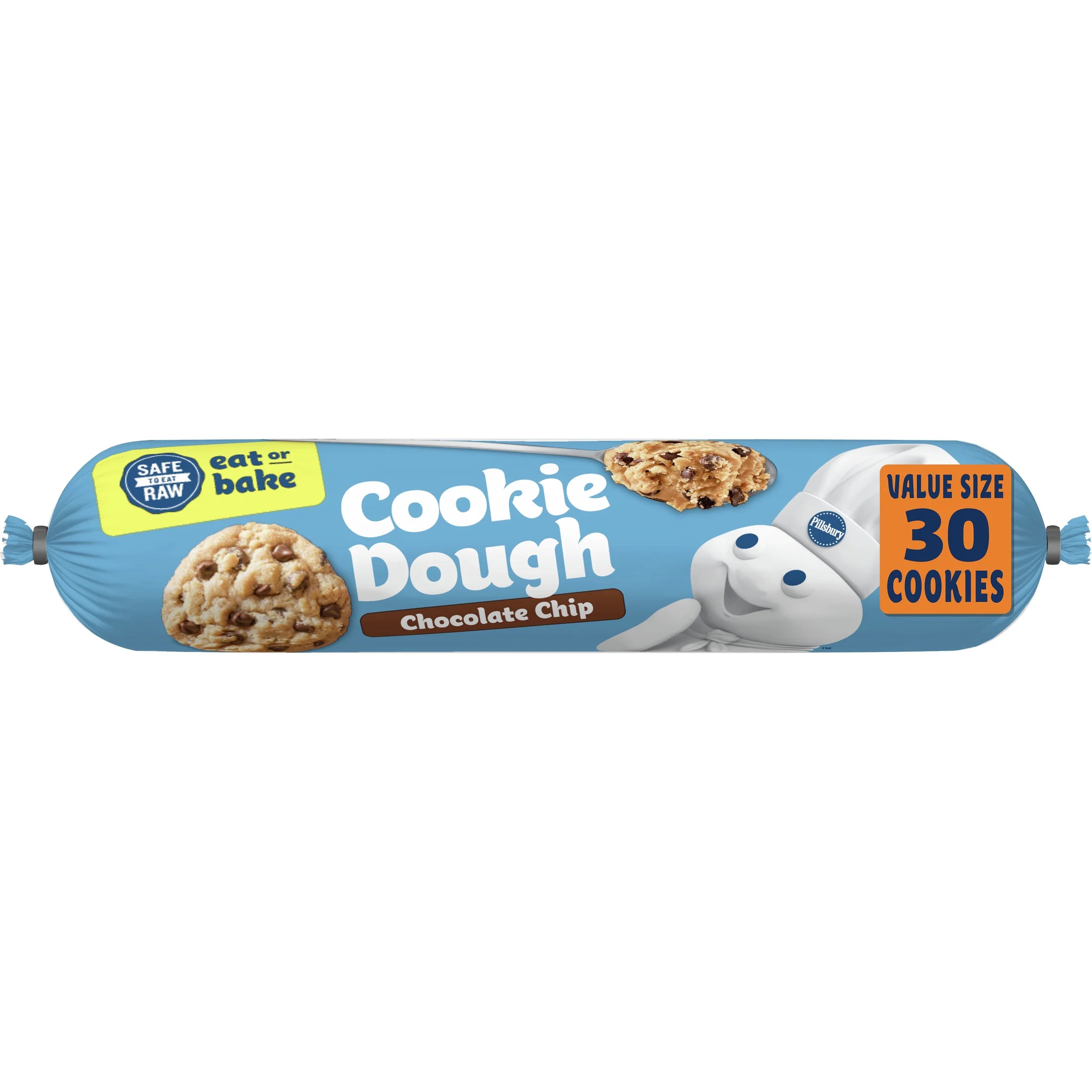 Pillsbury Ready To Bake Chocolate Chip Cookie Dough, Value Size, 30 oz | Walmart (US)