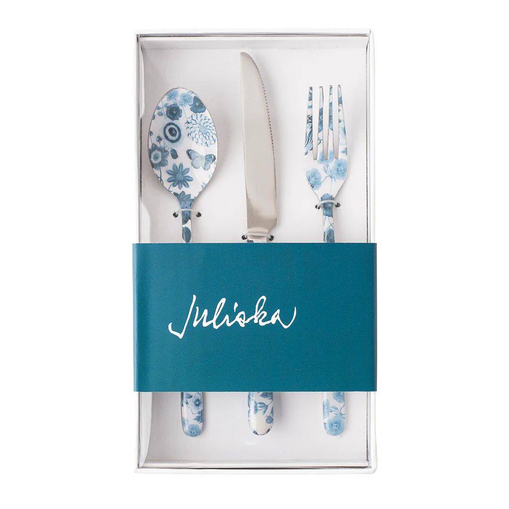 Field of Flowers Chambray Flatware Set | Over The Moon