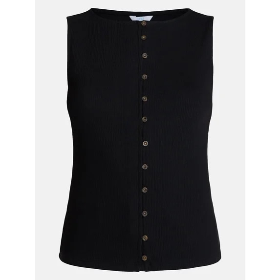 Time and Tru Women's Button Front Tank Top, Size XS-XXXL | Walmart (US)