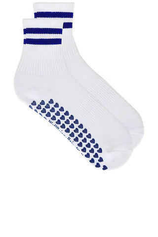 Ankle Grip Sock in White & Port Royale | Revolve Clothing (Global)
