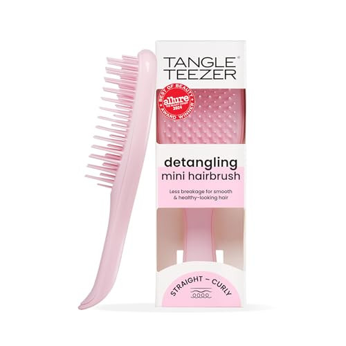 Tangle Teezer Ultimate Detangler Hairbrush, Eliminates Knots & Reduces Breakage, Mini Hair Brush for Travel, Small Hands & All Hair Types, Millennial Pink | Amazon (US)