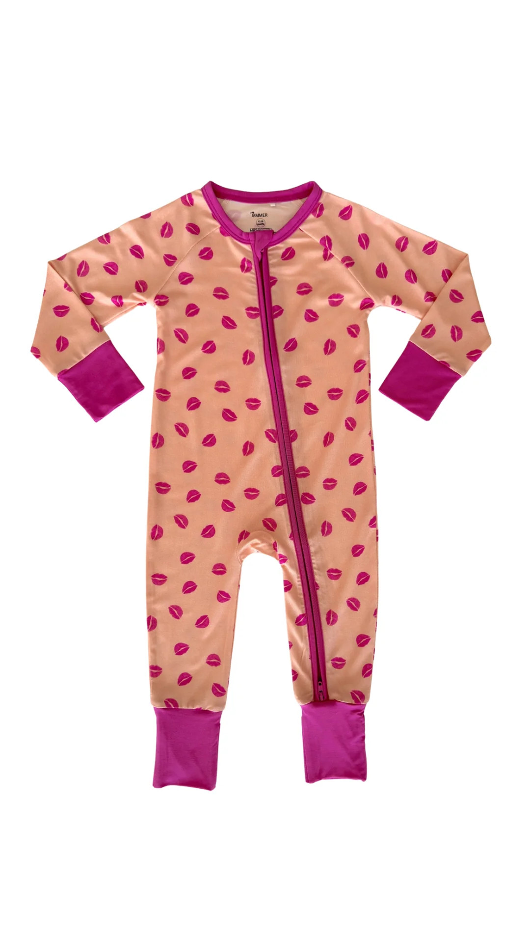 Pink Kiss Zipper Romper | In My Jammers