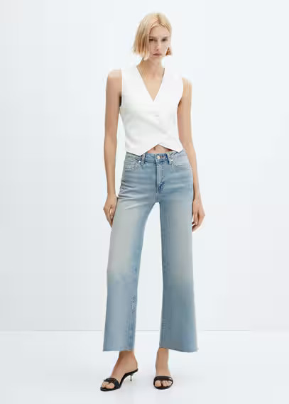 Wideleg mid-rise jeans | MANGO (US)