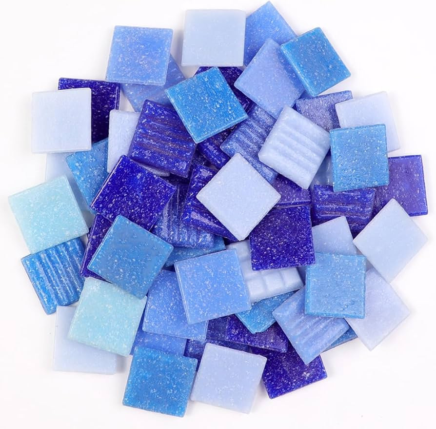 2cm (3/4") Square Vitreous Glass Mosaic Tiles for Crafts Bulk, 1 LB Colorful Mix Quartz Glass Til... | Amazon (US)