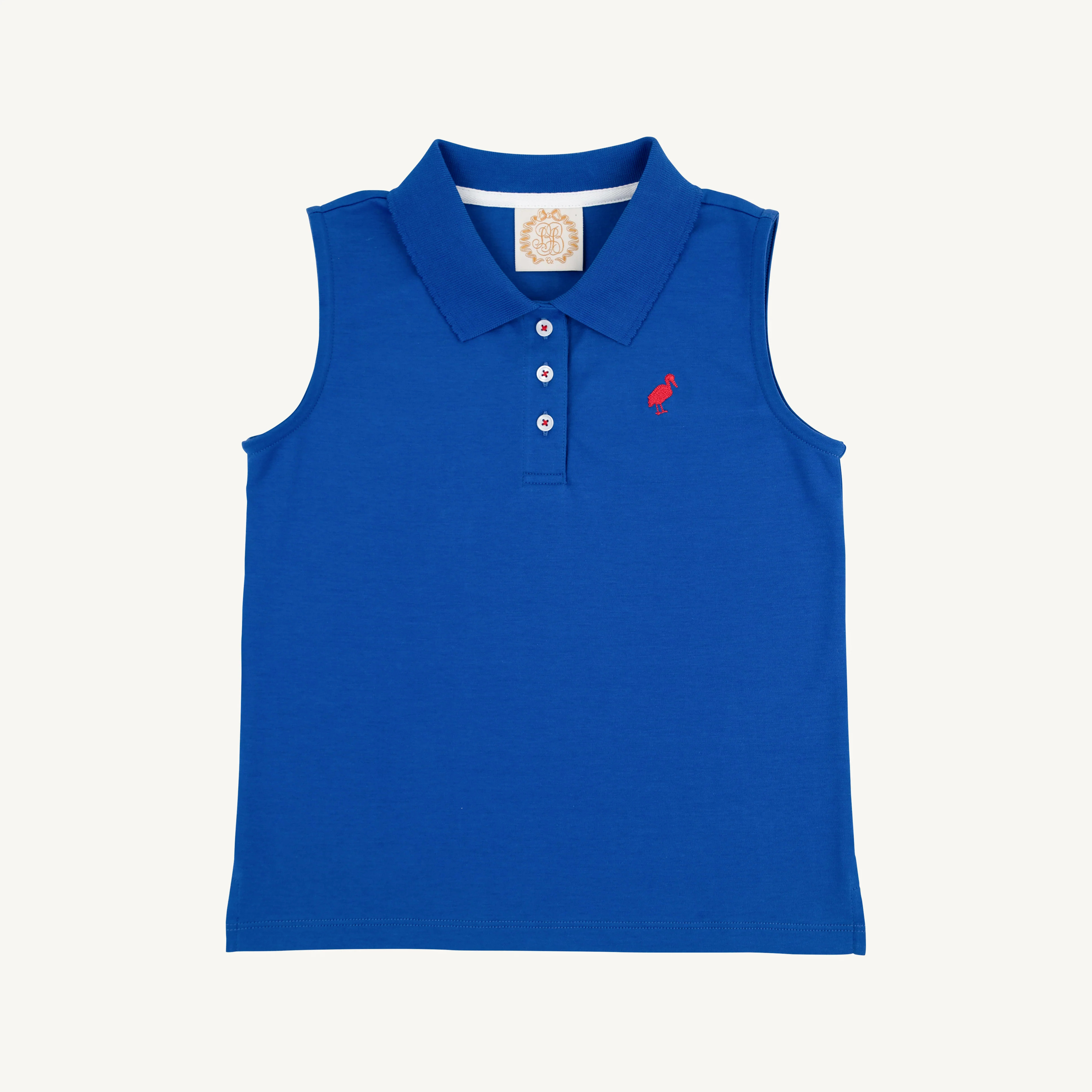 Sleeveless Anna Price Polo - Rockefeller Royal Blue with Richmond Red | The Beaufort Bonnet Company