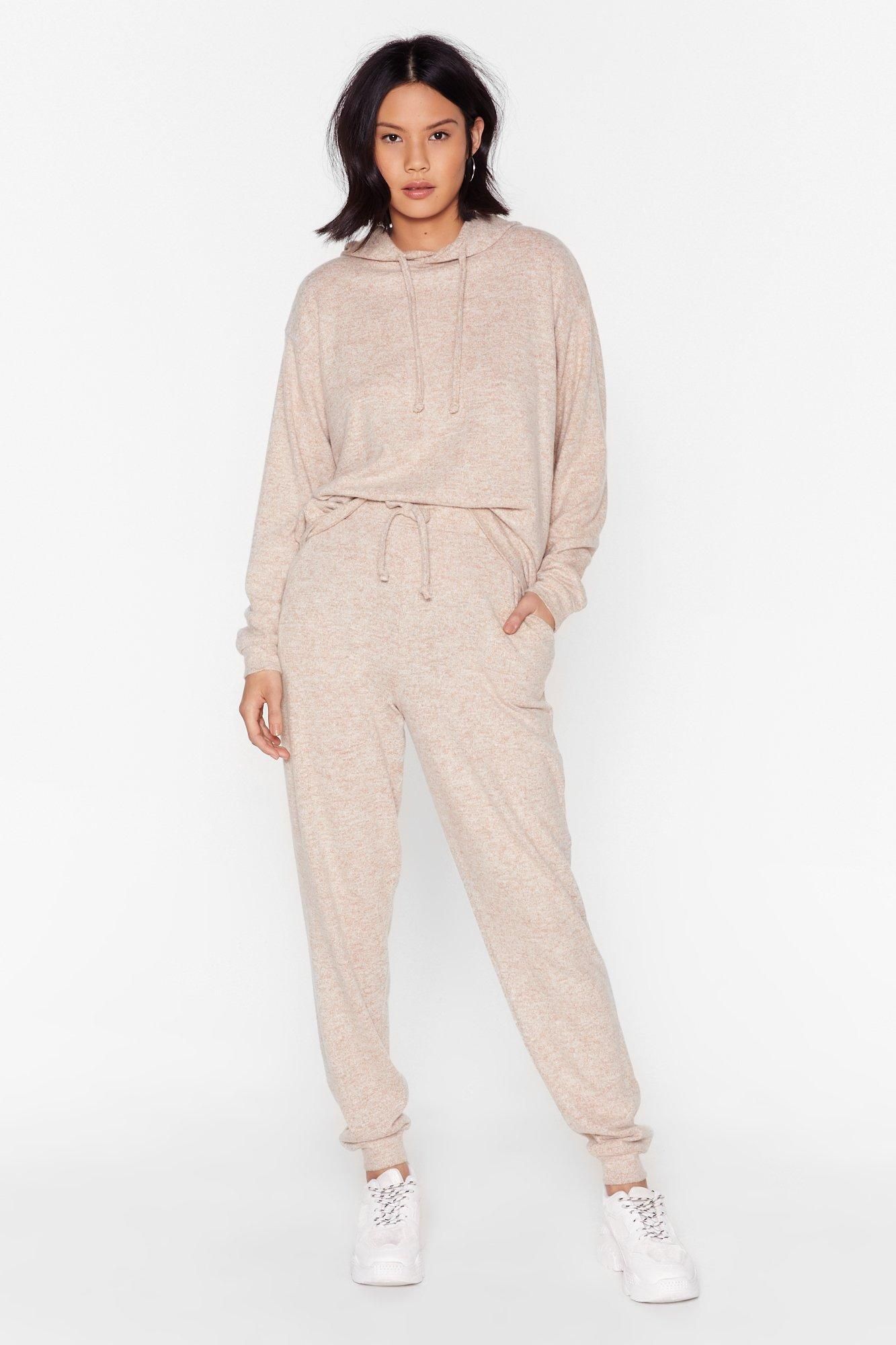 Womens Lounge Mode Soft Knit Hoodie and Jogger Set - Camel | NastyGal (US & CA)