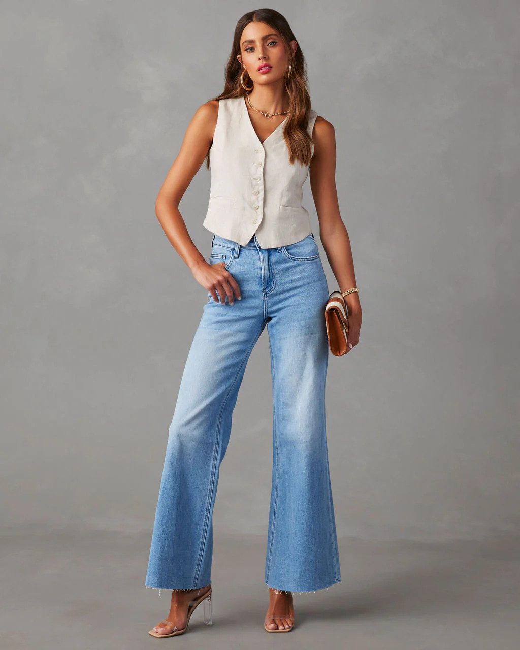 Aleesia Mid Rise Wide Leg Jeans | VICI