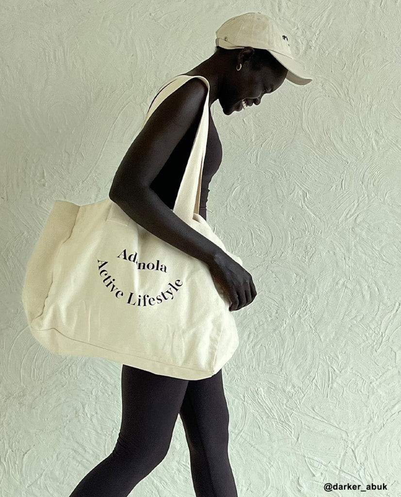 Active Lifestyle Tote Bag - Cream/Black | Adanola UK