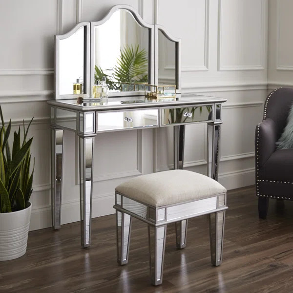 Lyra Vanity Set with Mirror | Wayfair North America