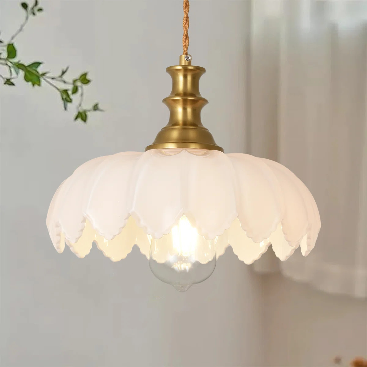 Junathean 1 - Light Gold Dome Pendant | Wayfair North America