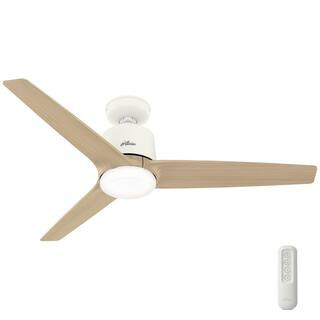 Hunter Moxie 52 in. Indoor Matte White LED Ceiling Fan with Light and Remote 51403 - The Home Dep... | The Home Depot