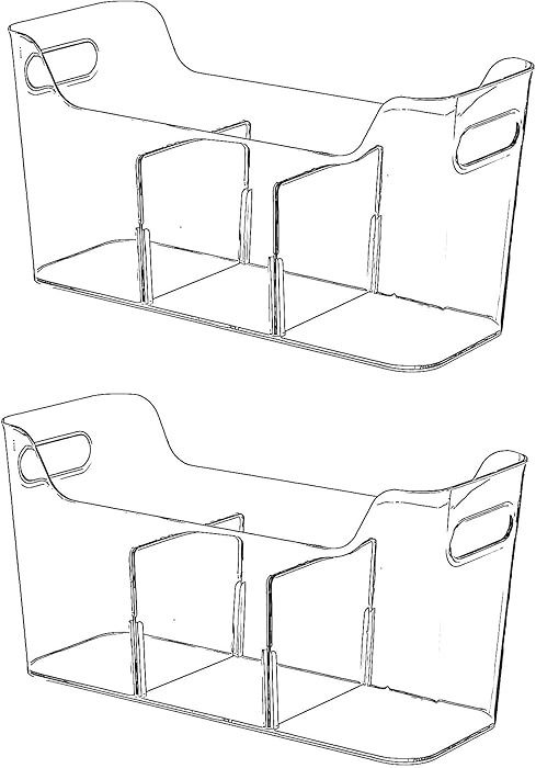 Tall Narrow Clear Bins with Dividers, Plastic Containers for Organizing Kitchens and Bathrooms - ... | Amazon (US)