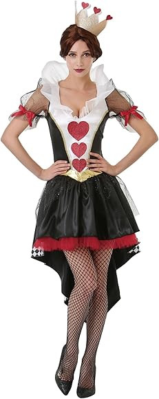 Queen of Hearts Women’s Halloween Costume - Red Card Dress and Crown | Amazon (US)