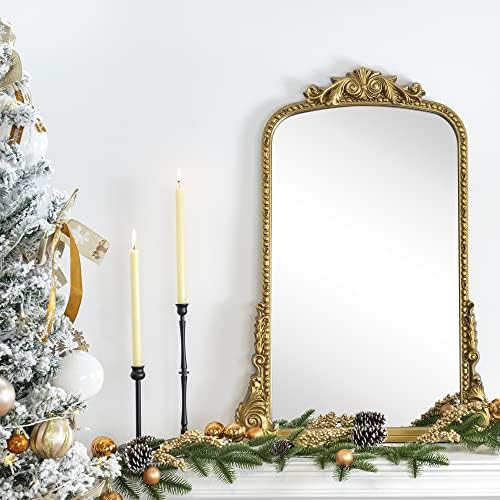 VANA NALA Traditional Ornate Frame Arch Wall Mirror Baroque Inspired Bathroom Vanity Rectangle Wa... | Amazon (US)