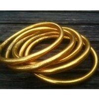24K gold leaf temple bracelets Thailand bangles plastic with gold leaf fill. | Etsy (US)