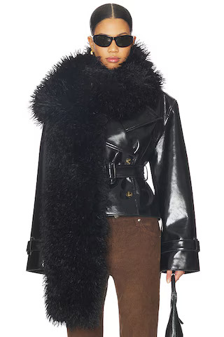 LAMARQUE Haris Faux Fur Scarf in Black from Revolve.com | Revolve Clothing (Global)