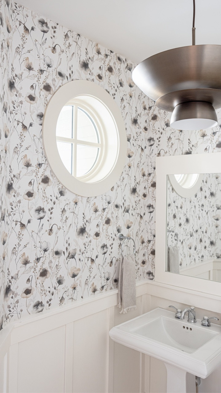 My powder bathroom is proof that even the tiniest spaces can feel fresh and elevated. My favorite element, though? That @west elm pendant light in a blackened bronze finish.

#LTKHome