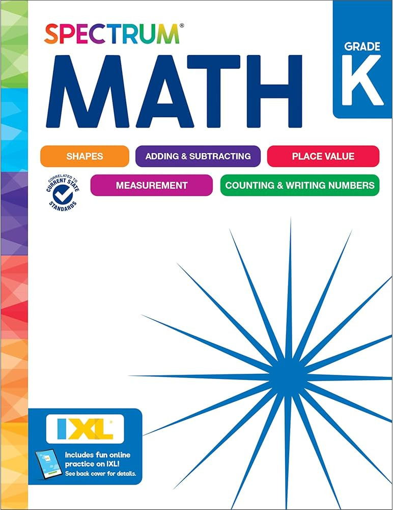 Spectrum Math Kindergarten Workbooks, Activity Book for Kids Ages 5-6 Covering Addition, Subtract... | Amazon (US)