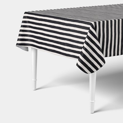 60"x84" Striped Peva Tablecloth with Black and White Awning - Hyde and EEK! Boutique™ | Target