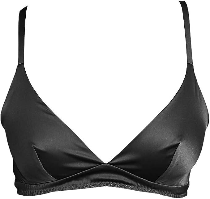 SilRiver Women's Silk Soft Cup Wireless Bra Bralette Top with Smooth Satin | Amazon (US)