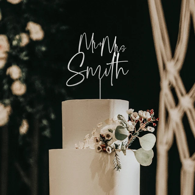 Personalized Last name cake topper Custom Mr and Mrs Cake Toppers for Wedding Acrylic Wood Cake T... | AliExpress (US)