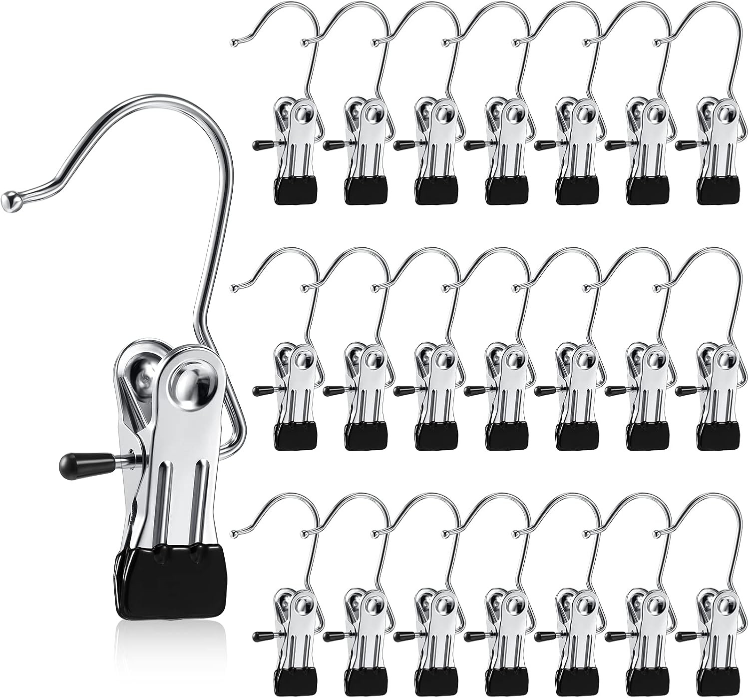 Hotop 48 Pieces Boot Hanger Clips Heavy Duty Closet Space Saving, Silver | Amazon (US)