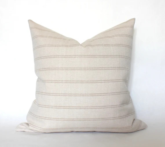 Neutral Striped Pillow Cover 22x22 Farmhouse Pillow Covers - Etsy Canada | Etsy (CAD)