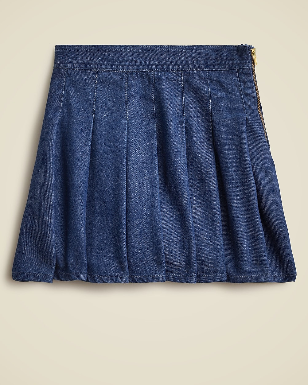 Girls' pleated skirt in drapey denim | J. Crew US