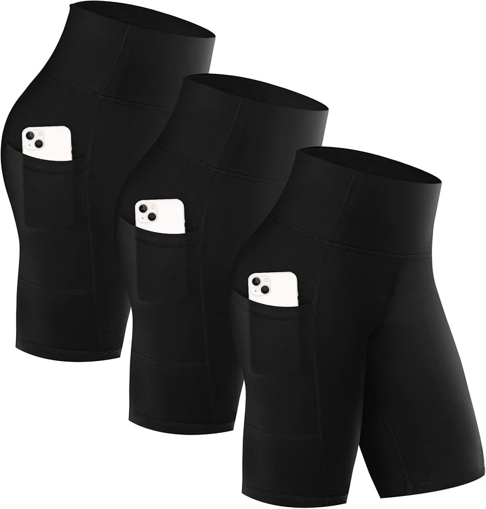 GAYHAY Biker Shorts with Pockets for Women - 8"/ 5" High Waist Compression Shorts for Workout Yog... | Amazon (US)