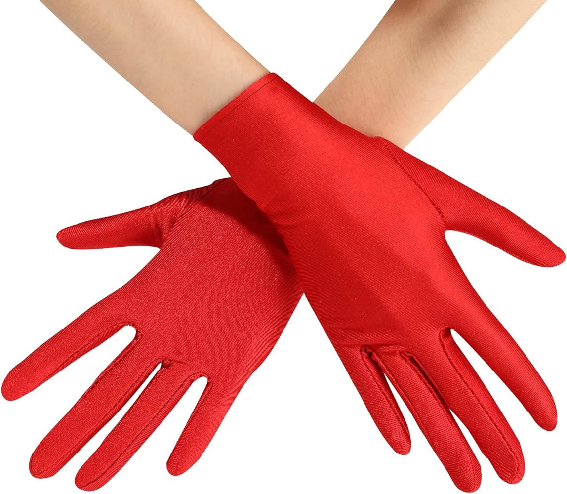 Women Formal Bridal Short Satin Banquet Party Wedding Opera Colorful Gloves | Amazon (US)