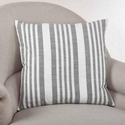 20"x20" Oversize Down Filled Striped Design Square Throw Pillow Gray - Saro Lifestyle | Target