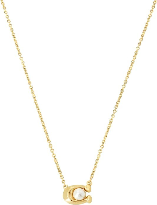 Coach Women's Pearl Signature Pendant Necklace | Amazon (US)
